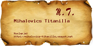 Mihalovics Titanilla névjegykártya
